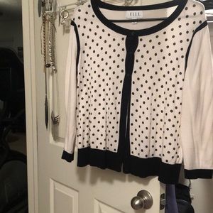 Button down polka dot sweater